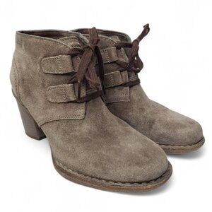Clarks Artisan Carleta Lyon Suede Ankle Booties Women's Light Brown Retro 7.5
